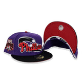 Purple Philadelphia Phillies Black Visor Red Bottom 1996 All Star Game Side Patch New Era 59Fifty Fitted