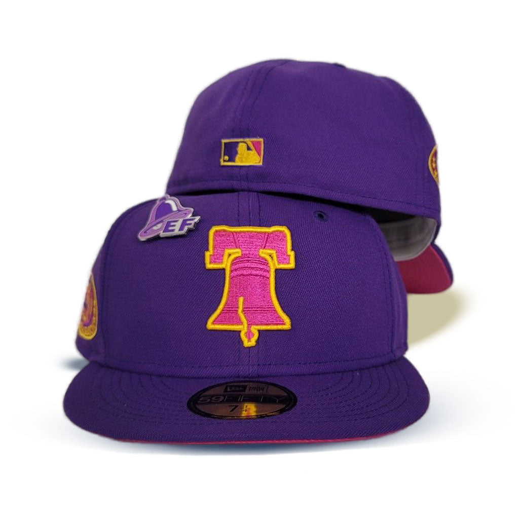 Purple Philadelphia Phillies Fusion Pink Bottom 2004 World Series Side Patch "Taco Bell Collection" New Era 59Fifty Fitted