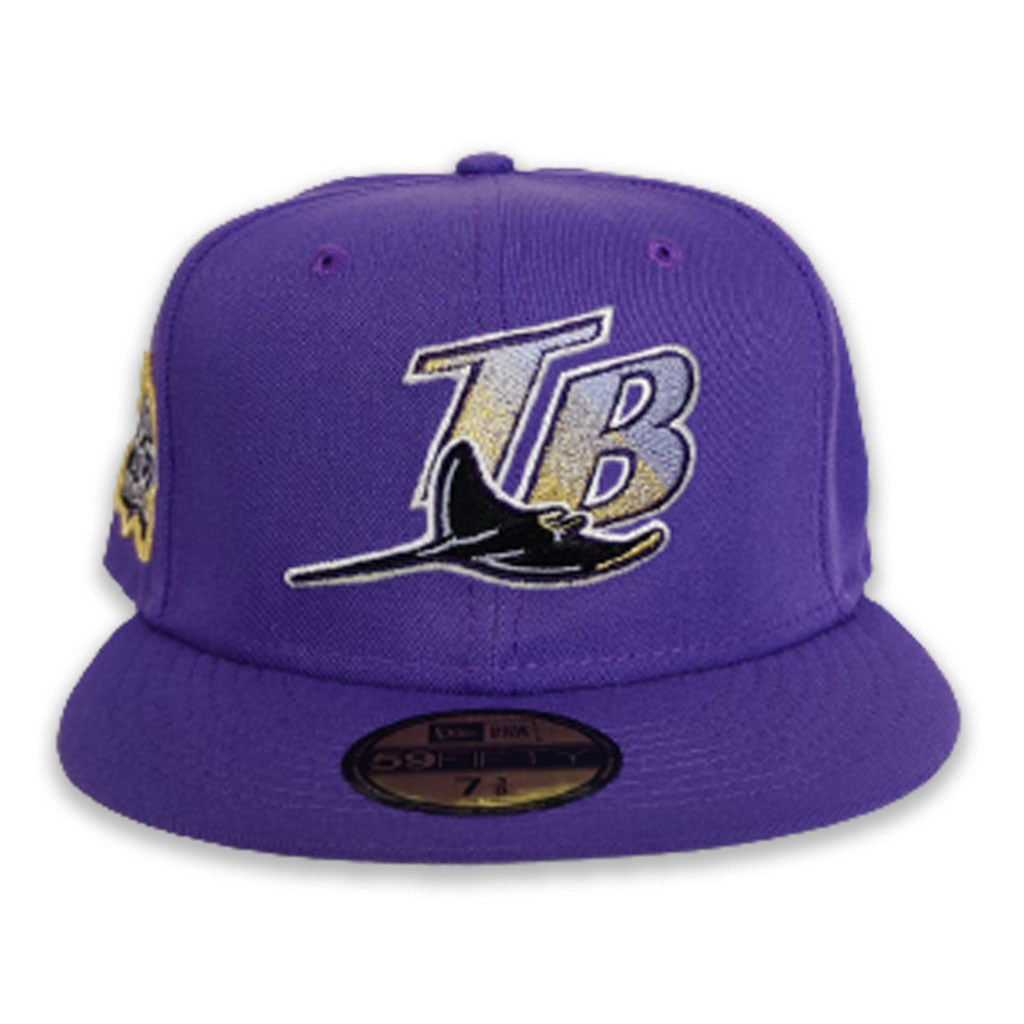 Purple Tampa Bay Rays Lavender Bottom 10th Seasons Side Patch New Era  59Fifty Fitted