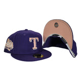 Purple Texas Rangers Peach Bottom 40th Anniversary Side Patch New Era 59Fifty Fitted