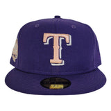 Purple Texas Rangers Peach Bottom 40th Anniversary Side Patch New Era 59Fifty Fitted