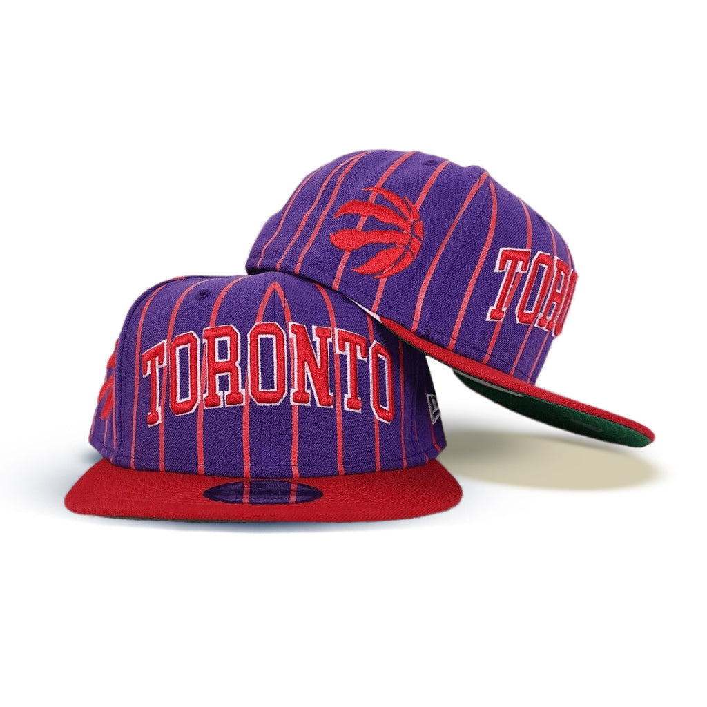 Purple Toronto Raptors Pinstripe Green Bottom New Era 9Fifty