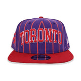 Purple Toronto Raptors Pinstripe Green Bottom New Era 9Fifty Snapback