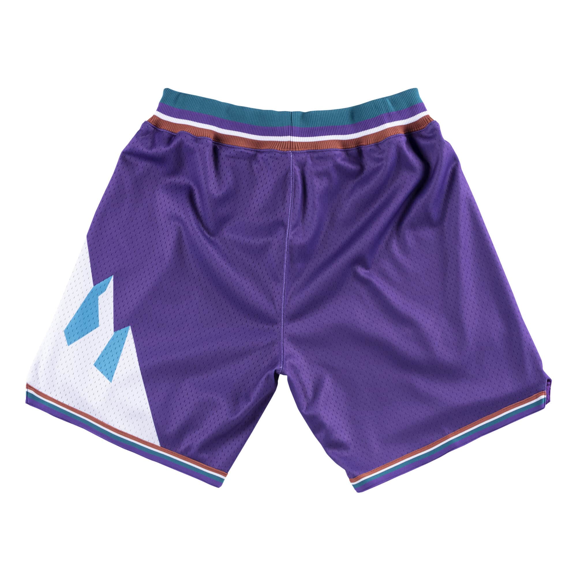Utah Jazz Mitchell & Ness Hardwood Classics 1996 Split Swingman Shorts -  Turquoise/Purple