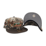 Real Tree Camo Houston Astros Brown Visor Gray Bottom Celebrating 45 Years Side Patch New Era 59Fifty Fitted