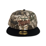 Real Tree Camo Minnesota Twins Black Visor Gray Bottom 30th Anniversary Side Patch New Era 59Fifty Fitted