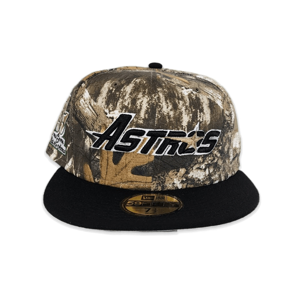 EXCLUSIVE HOUSTON ASTROS FITTED HAT SCRIPT REAL TREE CAMO 35TH PATCH CLUB 7  1/2