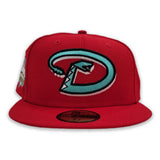 Red Arizona Diamondbacks Mint Green Bottom 20th Anniversary Side Patch New Era 59Fifty Fitted