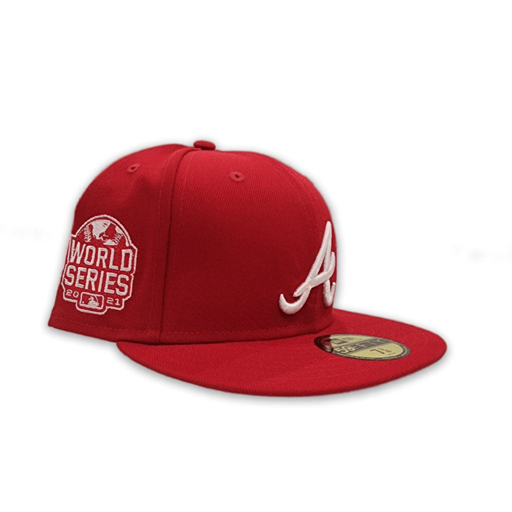 Men's New Era Navy/Red Atlanta Braves 2021 World Series Champions Home  Sidepatch 39THIRTY Flex Hat