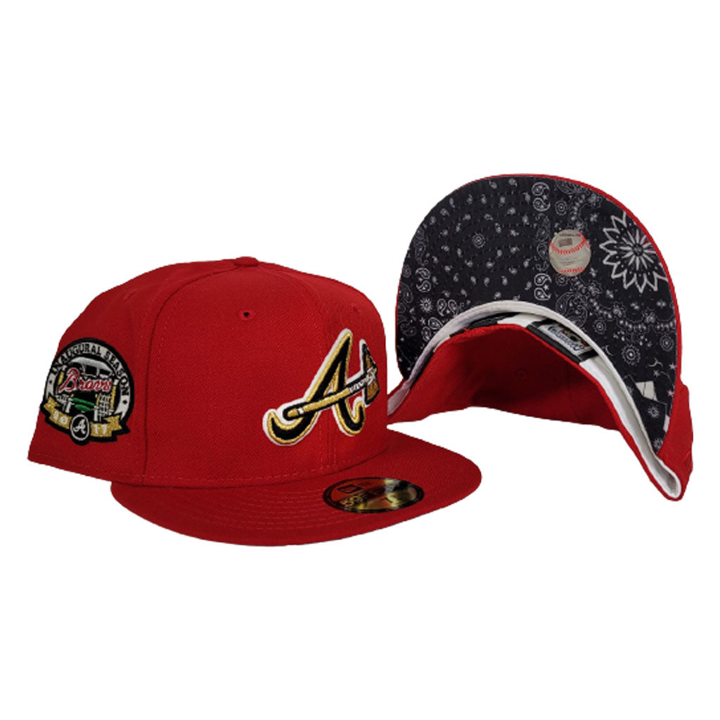 Red Atlanta Braves Paisley Bottom 2017 Inaugural Side Patch New Era 59Fifty Fitted