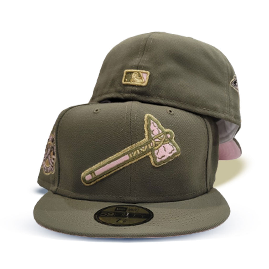 New Era Men Atlanta Braves (Green Bark Pink), Green Bark Pink / 7 5/8