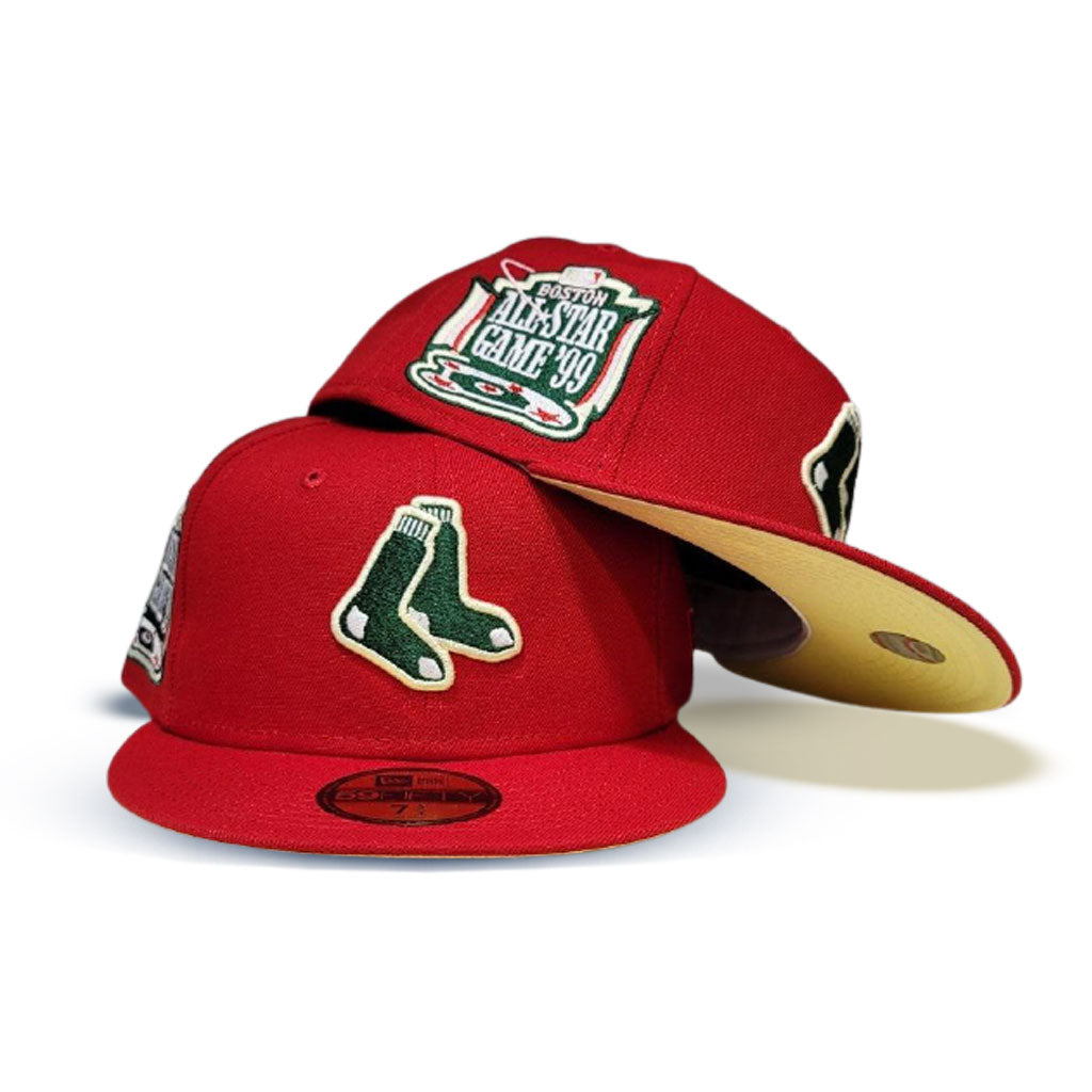 Sky Blue Boston Red Sox Royal Blue Visor Green Bottom 1999 All Star Game Side Patch New Era 59FIFTY Fitted 71/8