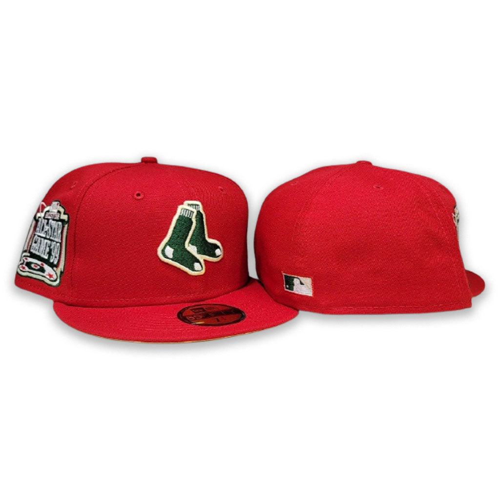 Tan Boston Red Sox Pink Bottom 1999 All Star Game Side Patch New Era 59FIFTY Fitted 7 1/2