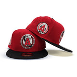 Red Calfornia Angels Black Visor Gray Bottom 25th Anniversary Side Patch New Era 59Fifty Fitted