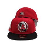 Red Calfornia Angels Black Visor Gray Bottom 25th Anniversary Side Patch New Era 59Fifty Fitted