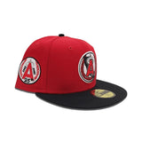 Red Calfornia Angels Black Visor Gray Bottom 25th Anniversary Side Patch New Era 59Fifty Fitted