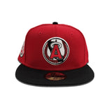 Red Calfornia Angels Black Visor Gray Bottom 25th Anniversary Side Patch New Era 59Fifty Fitted