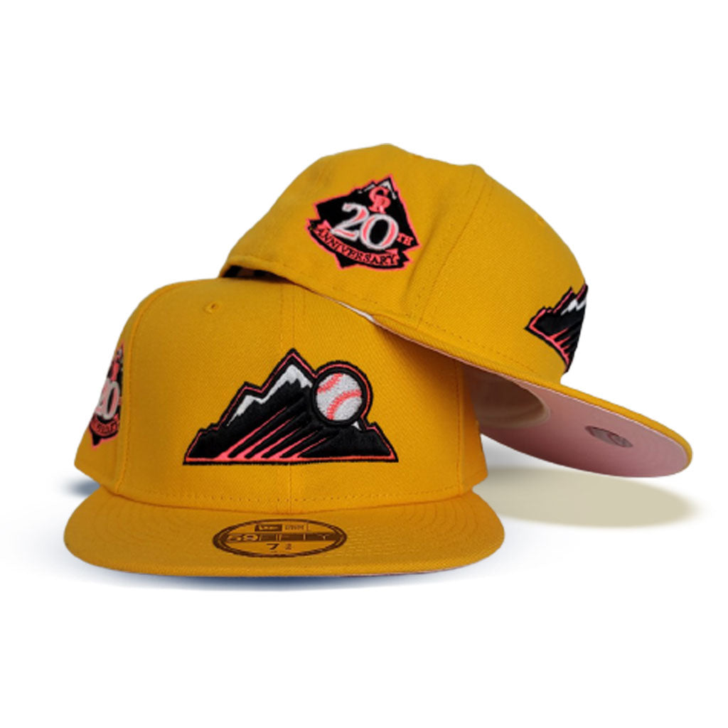 Yellow Colorado Rockies Pink Bottom 20th Anniversary Side Patch