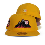 Yellow Colorado Rockies Pink Bottom 20th Anniversary Side Patch New Era 59Fifty Fitted