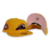 Yellow Colorado Rockies Pink Bottom 20th Anniversary Side Patch New Era 59Fifty Fitted