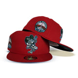 Red Detroit Tigers dark Green Bottom 1968 World Series Champions Side Patch New Era 59Fifty Fitted