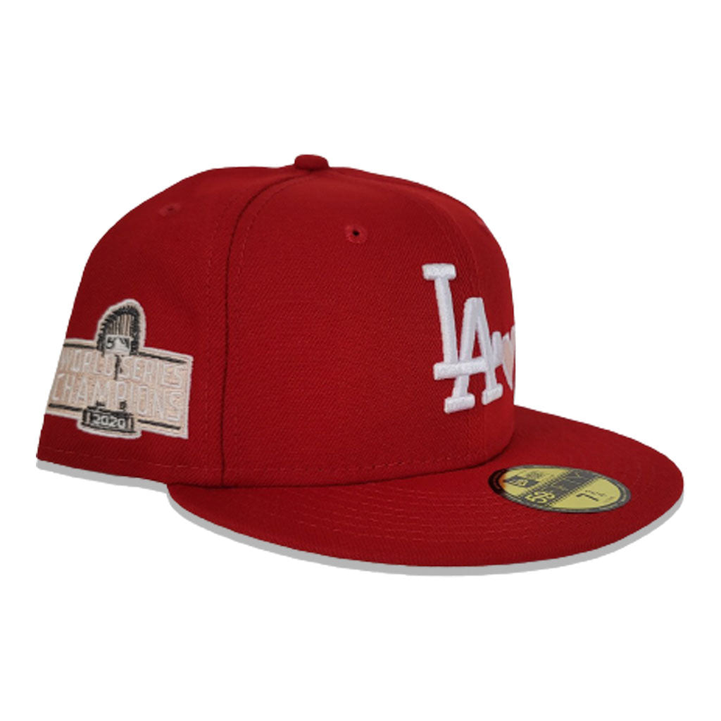 Red Heart Los Angeles Dodgers Peach Bottom 2020 World Series Champions New  Era 59Fifty Fitted