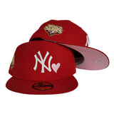Red Heart New York Yankees Pink Bottom 2009 World Series Side patch New Era 59Fifty Fitted