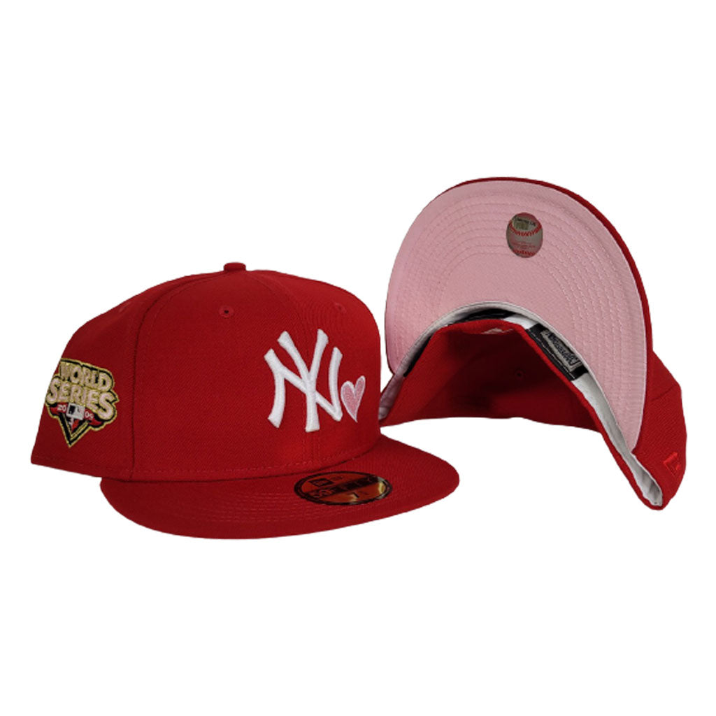 Red Heart New York Yankees Pink Bottom 2009 World Series Side patch New Era 59Fifty Fitted