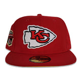 Red Kansas City Chiefs Yellow Bottom 2X Super Bowl Champions Side Patch New Era 59Fifty Fitted
