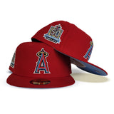 Red Los Angeles Angels Icy Blue Bottom 50th Angel Stadium Side Patch New Era 59Fifty Fitted
