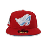 Red Los Angeles Angels Icy Blue Bottom 50th Angel Stadium Side Patch New Era 59Fifty Fitted