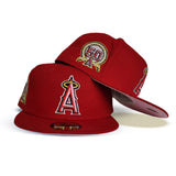 Product - Red Los Angeles Angels Pink Bottom 50th Anniversary Side Patch New Era 59Fifty Fitted