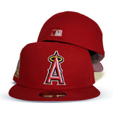 Red Los Angeles Angels Pink Bottom 50th Anniversary Side Patch New Era 59Fifty Fitted