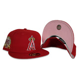 Red Los Angeles Angels Pink Bottom 50th Anniversary Side Patch New Era 59Fifty Fitted