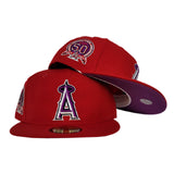 Red Los Angeles Angels Purple Bottom 50th Anniversary New Era 59Fifty Fitted