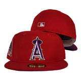 Red Los Angeles Angels Purple Bottom 50th Anniversary New Era 59Fifty Fitted