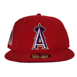 Red Los Angeles Angels Purple Bottom 50th Anniversary New Era 59Fifty Fitted