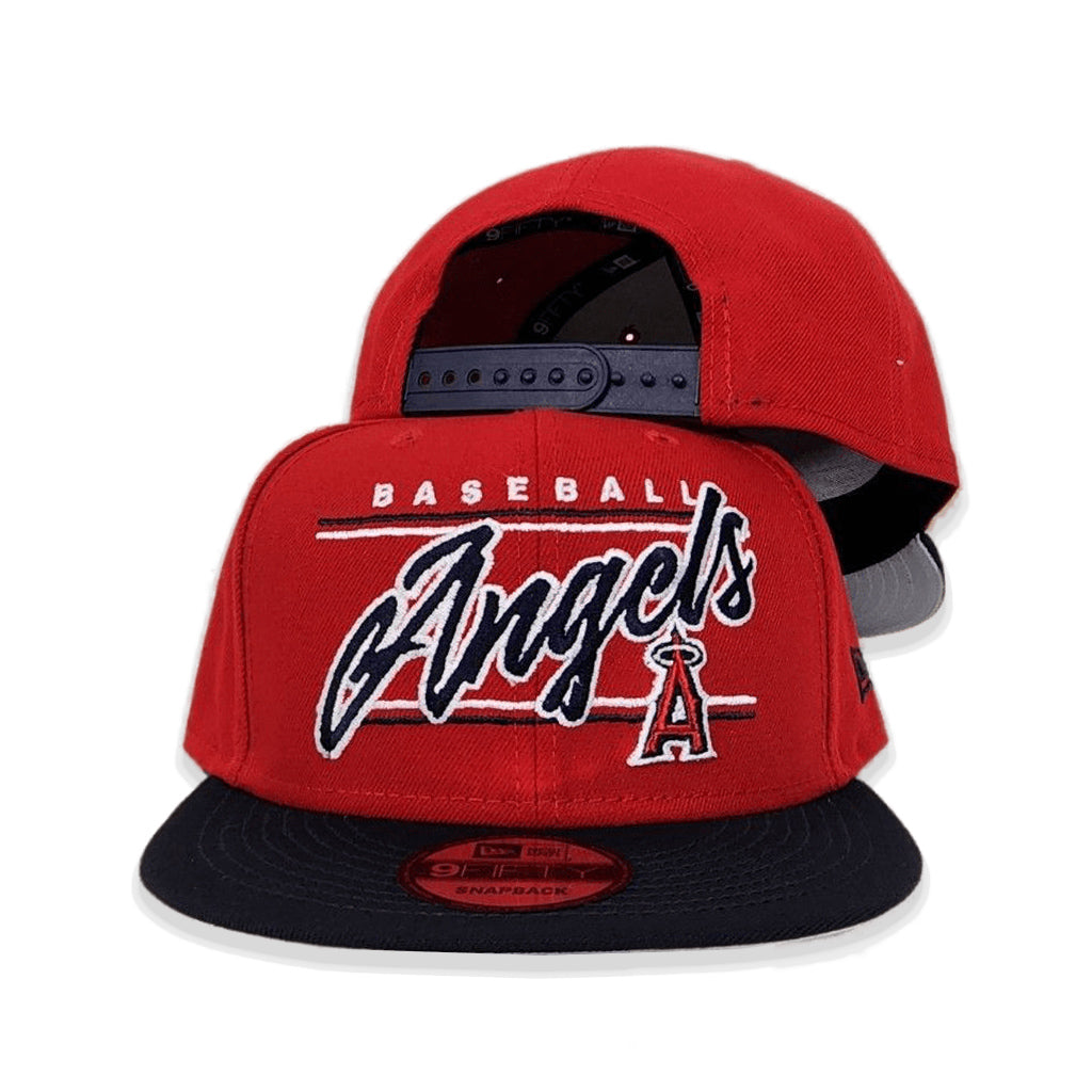 Red Los Angeles Angels Team Scrip Gray Bottom New Era 9Fifty Snapback