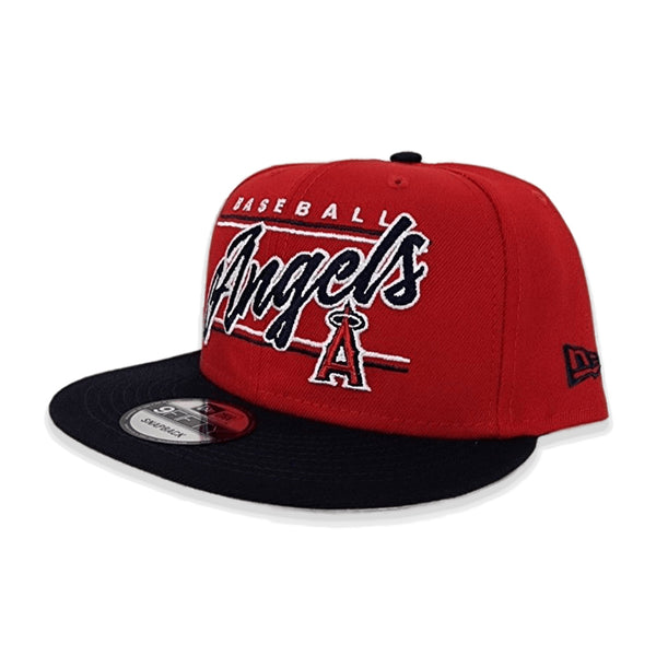 Red Los Angeles Angels Team Scrip Gray Bottom New Era 9Fifty Snapback ...