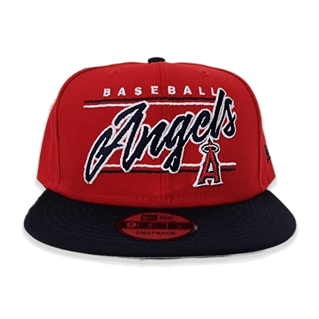 Red Los Angeles Angels Team Scrip Gray Bottom New Era 9Fifty Snapback
