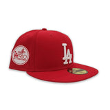 Red Los Angeles Dodgers Gray Bottom 1980 All Star Game Side Patch New Era 59Fifty Fitted