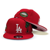 Red Los Angeles Dodgers Palm Tree Pink Bottom 50th Anniversary New Era 9Fifty Snapback