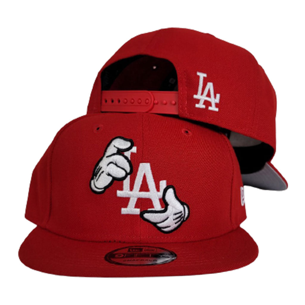 Black Mickey Hands Los Angeles Dodgers Red Bottom New Era 9Fifty Snapback