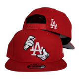 Red Mickey Hands Los Angeles Dodgers Gray Bottom New Era 9Fifty Snapback