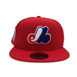 Red Montreal Expos Gray Bottom 25th Anniversary Side Patch New Era 9Fifty Snapback