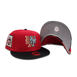 Red New York Mets Black Visor Gray Bottom 25th Anniversary Side Patch New Era 59Fifty Fitted