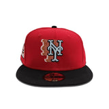 Red New York Mets Black Visor Gray Bottom 25th Anniversary Side Patch New Era 59Fifty Fitted