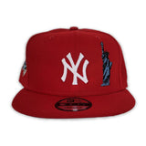 Red New York Yankees Icy Blue Bottom 1996 World Series Side Patch New Era 9Fifty Snapback