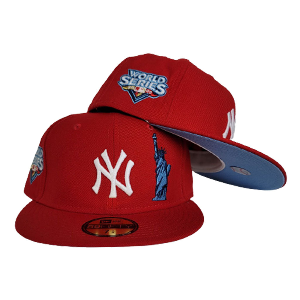 New York Yankees New Era 5950 Fitted Hats (Red) ‚Äì Custom Grey Bottom Fitteds ‚Äì 59FIFTY NY Caps 6 7/8
