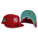Red New York Yankees Mint Green Bottom 1999 World Series Side patch New Era 59Fifty Fitted
